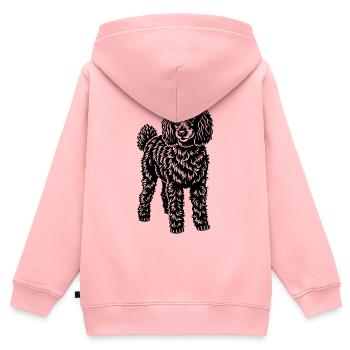 caniche - Sweat Premium à capuche zippé enfant bio - rose - Dos - AI Model Kid Female (0cm)