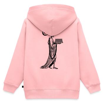 Skelett mit Schachbrett - Kinder Premium Organic Zip Hoodie - Rosa - Hinten - AI Model Kid Female (0cm)