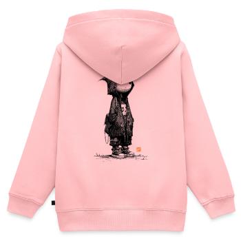 Fantôme Solitaire - Sweat Premium à capuche zippé enfant bio - rose - Dos - AI Model Kid Female (0cm)