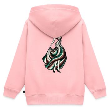 Silhouette Damen in wirbelndem Kleid - Kinder Premium Organic Zip Hoodie - Rosa - Hinten - AI Model Kid Female (0cm)