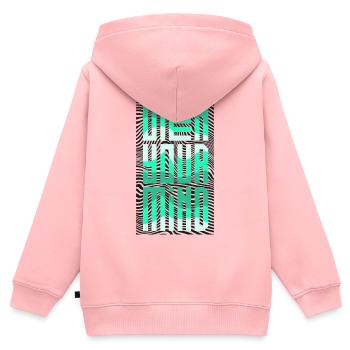 Open Your Mind - Kids Premium Organic Zip-up Hoodie - rose - Back - AI Model Kid Female (0cm)