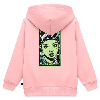 Black female portrait #7 - Kinder Premium Organic Zip Hoodie - Rosa - Hinten - AI Model Kid Female (0cm)