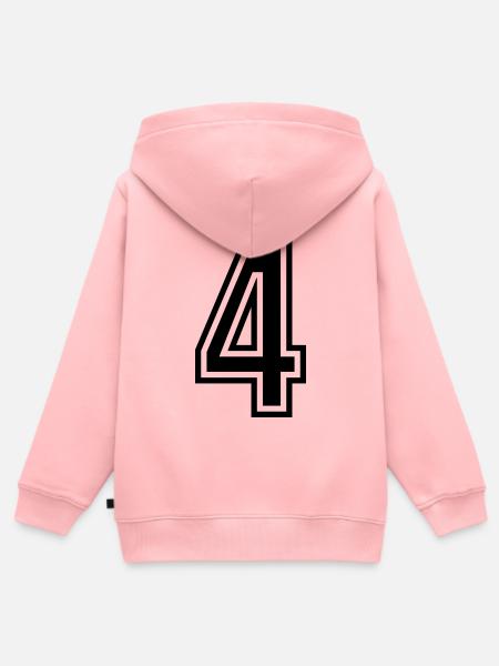 4 Zahl symbol - Kinder Premium Organic Zip Hoodie - Rosa