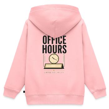 Ma patience a des heures de bureau – l’humour d’un professeur - Sweat Premium à capuche zippé enfant bio - rose - Dos - AI Model Kid Female (0cm)