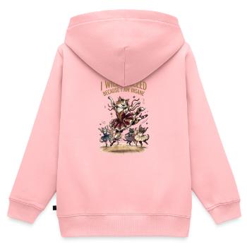 I will succeed because I am insane - Kinder Premium Organic Zip Hoodie - Rosa - Hinten - AI Model Kid Female (0cm)