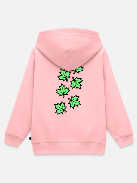 Ahornblatt Blätter Symbol - Kinder Premium Organic Zip Hoodie - Rosa