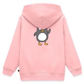 manchot - Sweat Premium à capuche zippé enfant bio - rose - Dos - AI Model Kid Female (0cm)