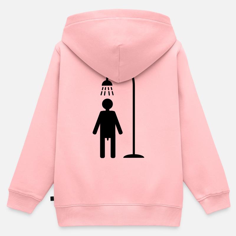 douche - Sweat Premium à capuche zippé enfant bio - rose