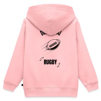 Outline Football Chart - Kids Premium Organic Zip-up Hoodie - rose - Back - AI Model Kid Female (0cm)