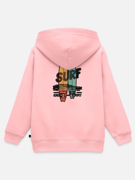 Retro Surfboards - Kinder Premium Organic Zip Hoodie - Rosa