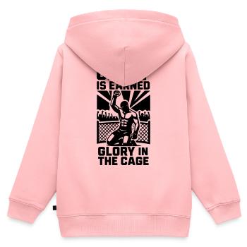 MMA Tribute Glory in the Cage - Kinder Premium Organic Zip Hoodie - Rosa - Hinten - AI Model Kid Female (0cm)