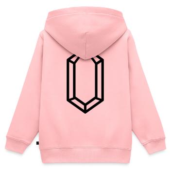 cristal de quartz - Sweat Premium à capuche zippé enfant bio - rose - Dos - AI Model Kid Female (0cm)