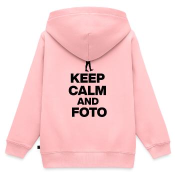 KEEP CALM AND FOTO! FOTOGRAF KAMERA - Kinder Premium Organic Zip Hoodie - Rosa - Hinten - AI Model Kid Female (0cm)