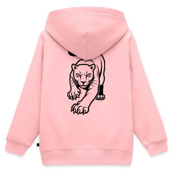 panthère - Sweat Premium à capuche zippé enfant bio - rose - Dos - AI Model Kid Female (0cm)