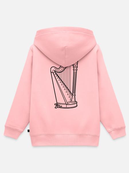 Harfe - Kinder Premium Organic Zip Hoodie - Rosa