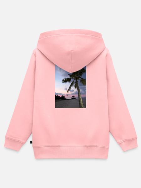 tropischer-strand-abends - Kinder Premium Organic Zip Hoodie - Rosa