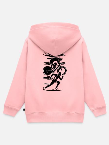 Triathlon - Kinder Premium Organic Zip Hoodie - Rosa