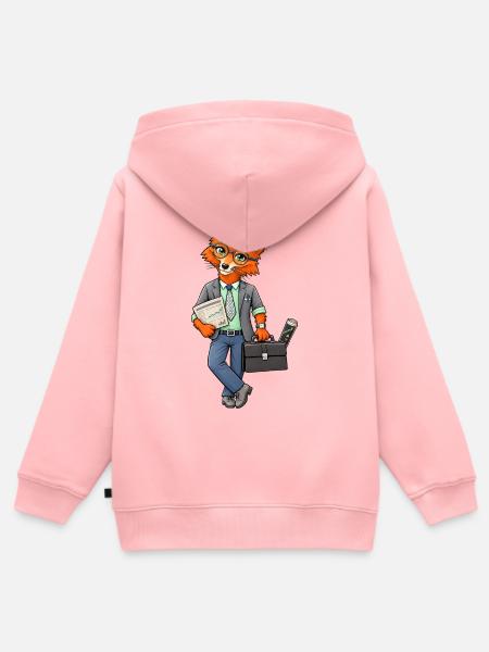 Cleverer Business Fuchs - Kinder Premium Organic Zip Hoodie - Rosa