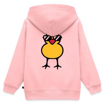 cool chick (rd) - Sweat Premium à capuche zippé enfant bio - rose - Dos - AI Model Kid Female (0cm)