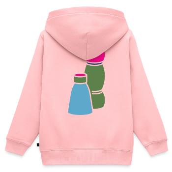 Sel et poivre - Sweat Premium à capuche zippé enfant bio - rose - Dos - AI Model Kid Female (0cm)