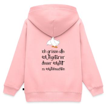 Lustige Geschenke für Vegetarier zu Weihnachten - Kinder Premium Organic Zip Hoodie - Rosa - Hinten - AI Model Kid Female (0cm)
