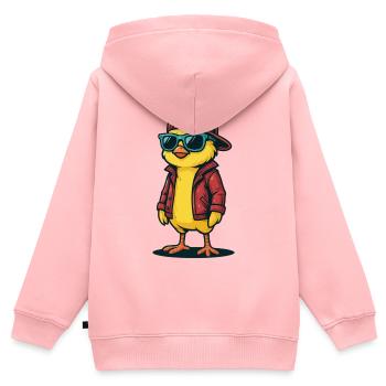 Streetstyle-Küken - Kinder Premium Organic Zip Hoodie - Rosa - Hinten - AI Model Kid Female (0cm)