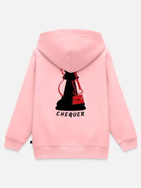 Chequer - Kinder Premium Organic Zip Hoodie - Rosa