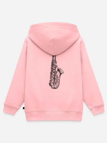Saxofon - Kinder Premium Organic Zip Hoodie - Rosa