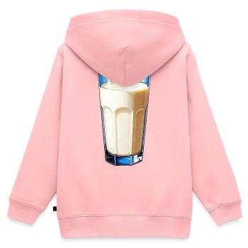 Ein Glas Milch - Kinder Premium Organic Zip Hoodie - Rosa - Hinten - AI Model Kid Female (0cm)