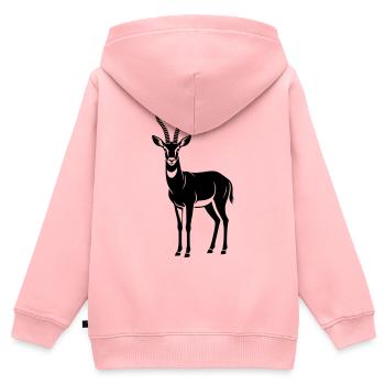 Antilope - Sweat Premium à capuche zippé enfant bio - rose - Dos - AI Model Kid Female (0cm)