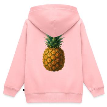 Aquarelle Ananas : Art des fruits tropicaux - Sweat Premium à capuche zippé enfant bio - rose - Dos - AI Model Kid Female (0cm)