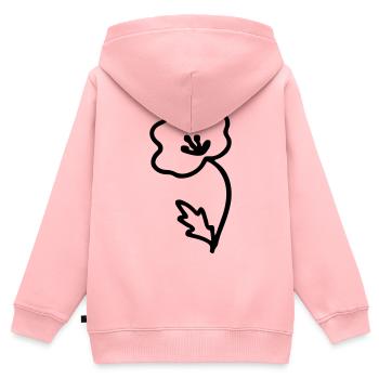 Blume - Kinder Premium Organic Zip Hoodie - Rosa - Hinten - AI Model Kid Female (0cm)