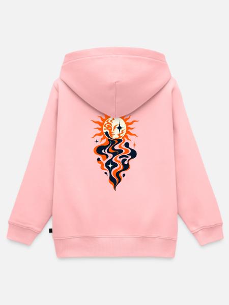 Abstrakte Sonne – Retro Cosmic Design - Kinder Premium Organic Zip Hoodie - Rosa