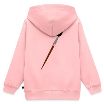 Pinsel - Kinder Premium Organic Zip Hoodie - Rosa - Hinten - AI Model Kid Female (0cm)