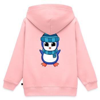 Pingouins Pingouins - Sweat Premium à capuche zippé enfant bio - rose - Dos - AI Model Kid Female (0cm)