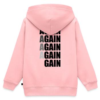 Again Again Again Again Gain - Sweat Premium à capuche zippé enfant bio - rose - Dos - AI Model Kid Female (0cm)