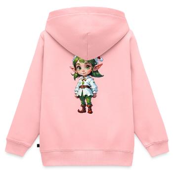 Festlicher Weihnachtself - Kinder Premium Organic Zip Hoodie - Rosa - Hinten - AI Model Kid Female (0cm)
