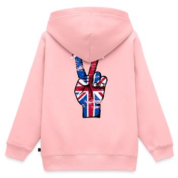 Britische Flagge Weihnachten Peace Symbol used - Kinder Premium Organic Zip Hoodie - Rosa - Hinten - AI Model Kid Female (0cm)