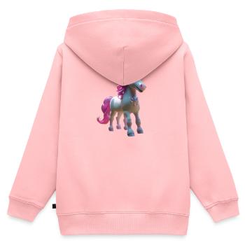 Pastell-Einhornblüte - Kinder Premium Organic Zip Hoodie - Rosa - Hinten - AI Model Kid Female (0cm)