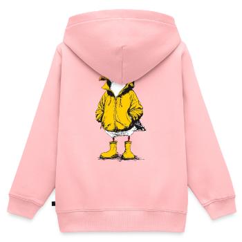 Schiet Wetter Möwe - Kinder Premium Organic Zip Hoodie - Rosa - Hinten - AI Model Kid Female (0cm)