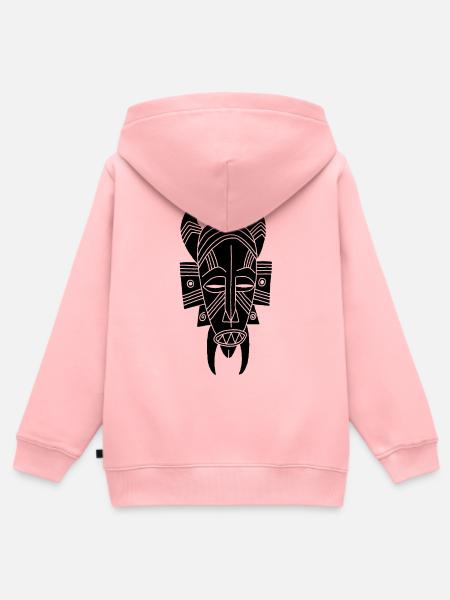 Afrikanischer schwarzer Dämon - Kinder Premium Organic Zip Hoodie - Rosa