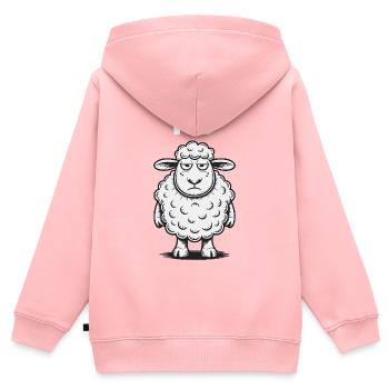 NÖ – grummeliges Schaf Humor Design - Kinder Premium Organic Zip Hoodie - Rosa - Hinten - AI Model Kid Female (0cm)