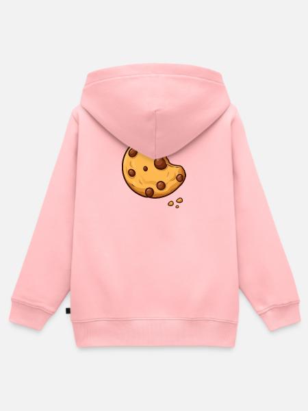 Angebissener Schokokeks – Chocolate Chip Cookie - Kinder Premium Organic Zip Hoodie - Rosa