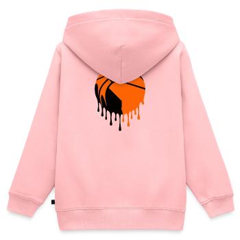 Art de rue dégoulinant de basket - Sweat Premium à capuche zippé enfant bio - rose - Dos - AI Model Kid Female (0cm)