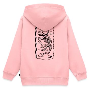 Os du tricératops - Sweat Premium à capuche zippé enfant bio - rose - Dos - AI Model Kid Female (0cm)
