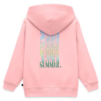 Buchstaben Abbildung mit Farbverlauf - Kinder Premium Organic Zip Hoodie - Rosa - Hinten - AI Model Kid Female (0cm)