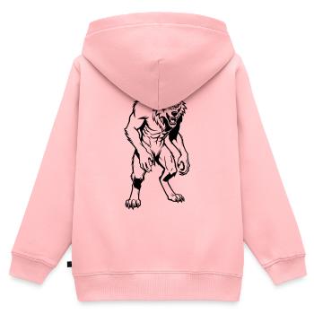 Werwolf - Kinder Premium Organic Zip Hoodie - Rosa - Hinten - AI Model Kid Female (0cm)