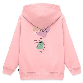 Lineart Rose Pastell - Kinder Premium Organic Zip Hoodie - Rosa - Hinten - AI Model Kid Female (0cm)
