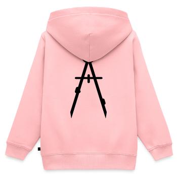 compasses - Kids Premium Organic Zip-up Hoodie - rose - Back - AI Model Kid Female (0cm)