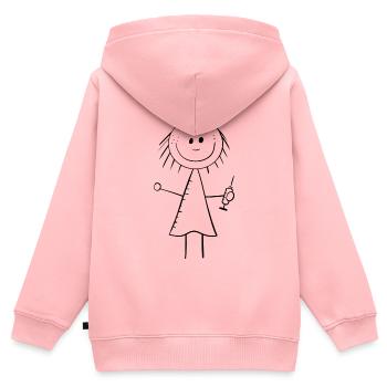 Funny nurse stick figure - Kids Premium Organic Zip-up Hoodie - rose - Back - AI Model Kid Female (0cm)
